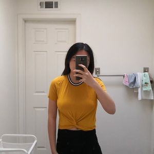 yellow crop top